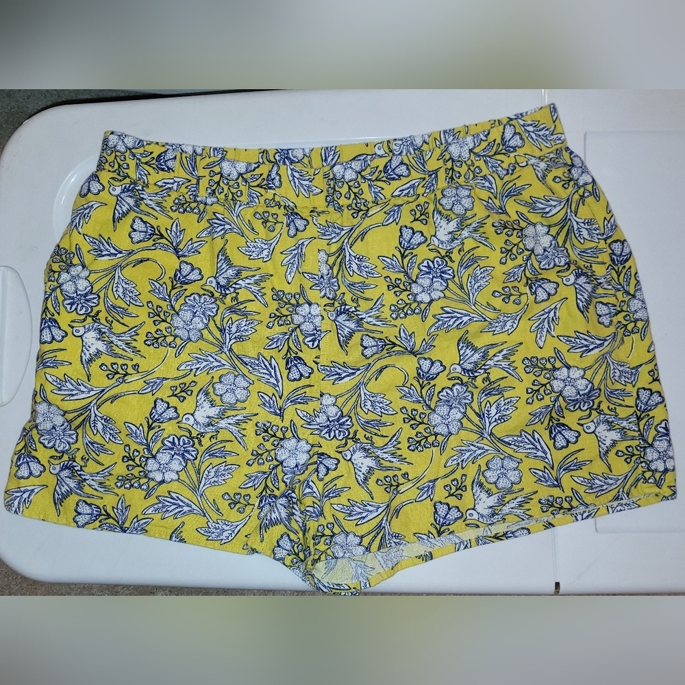 Blue and yellow shorts